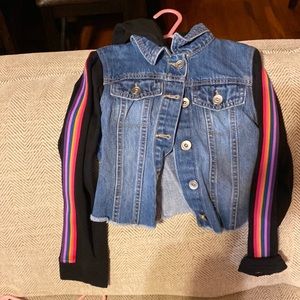 Rainbow sleeve jean jacket never worn